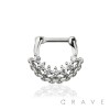 MULTI GEM CZ ROPE SEPTUM HINGED CLICKER